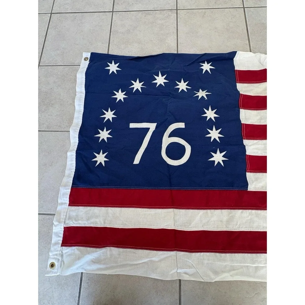 Vintage Bennington 76 American Flag 3x5 Sewn 13 Star Bicentennial USA